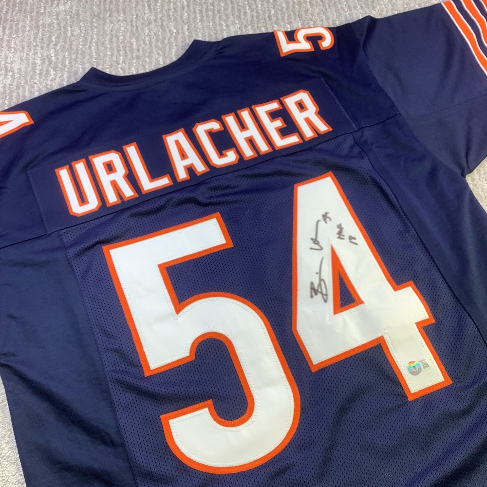 Brian Urlacher Chicago Bears Signed Jersey 54 Blue Beckett COA HOF 18 XL New